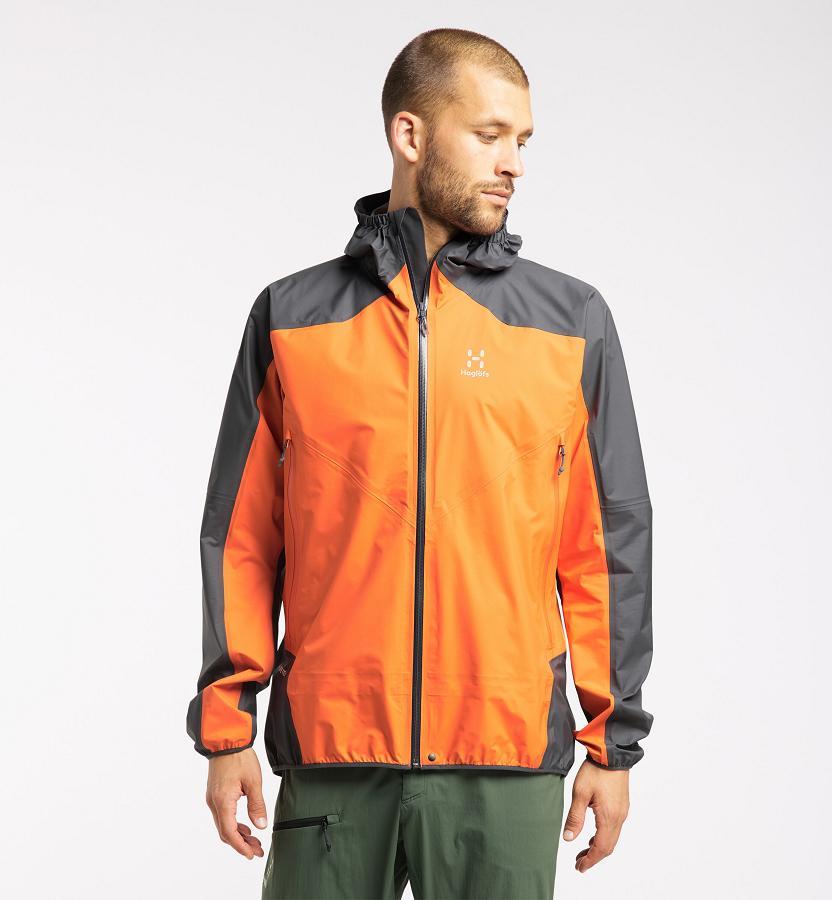 Haglöfs L.I.M Comp Waterproof Jacket Orange/Black For Mens JSQBC8190 Australia